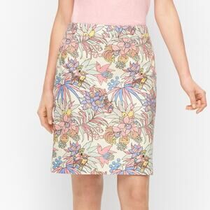 NWT Talbots Canvas A-Line Skirt Tropical Floral Sz 16